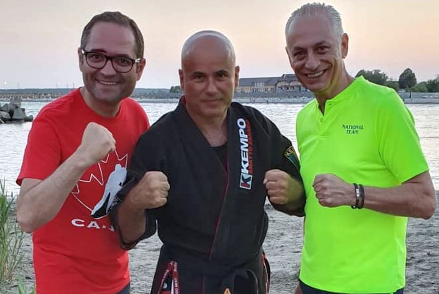 Ministrul Bogdan Matei (stânga), Amato Zaharia (centru), președintele FR Kempo, și Daniel Jianu (dreapta), directorul general al MTS